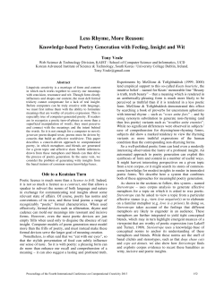 Knowledge&ndash;based Poetry Generation with Feeling, Insight and Wit