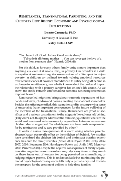 Remittances, Transnational Parenting, and the Children Left Behind