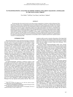 32. Paleomagnetic Analyses of Short Normal Polarity Magnetic