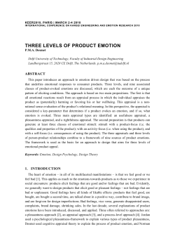 three levels of product emotion - ID