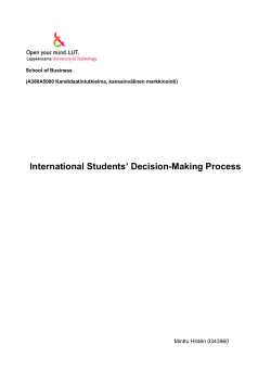 International Students` Decision-Making Process
