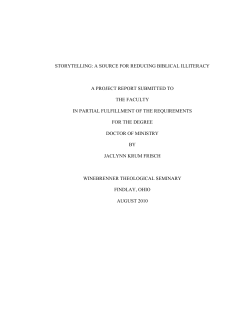 storytelling: a source for reducing biblical illiteracy