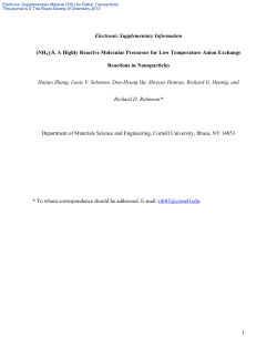 Electronic Supplementary Information (NH4)2S, A Highly Reactive