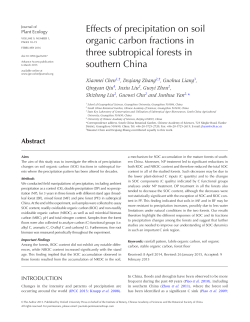 Effects of precipitation on soil organic carbon fractions in three
