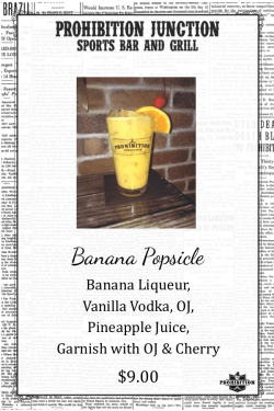 Banana Popsicle - Prohibition Junction