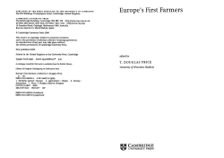Europe`s First Farmers - University of Bristol