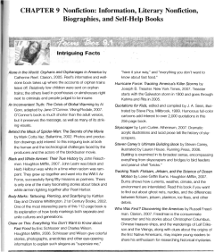 CHAPTER 9 Nonfiction: Information, Literary Nonfiction, Biographies