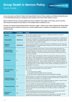 Group Death in Service Policy