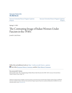 The Contrasting Image of Italian Women Under Fascism