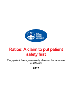Ratios: A claim to put patient safety first