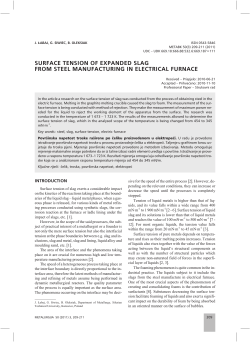 SURFACE TENSION OF EXPANDED SLAG FROM STEEL