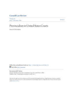 Provincialism in United States Courts