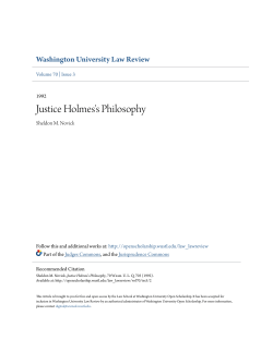 Justice Holmes`s Philosophy - Washington University Open