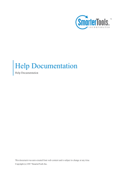 Help Documentation - SmarterTools Help System Index