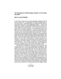 The Development of Black Refugee Identity in Nova