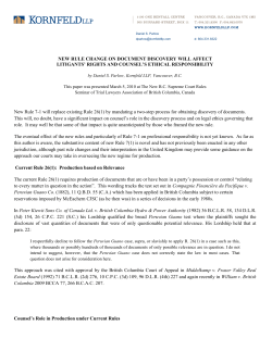 NEW RULE CHANGE ON DOCUMENT DISCOVERY