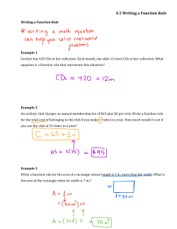 4.5 Writing a Function Rule - Heartland Haiku Learning