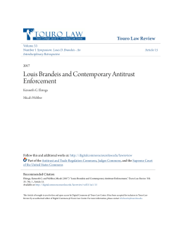 Louis Brandeis and Contemporary Antitrust Enforcement