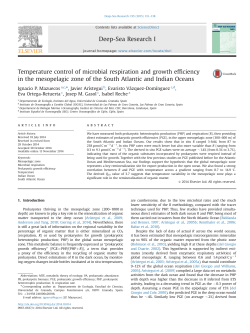 Temperature control of microbial respiration and growth efficiency in