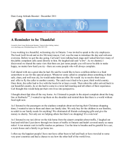 A Reminder to be Thankful