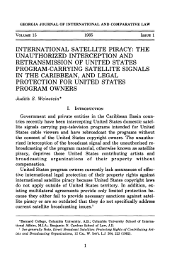International Satellite Piracy - Digital Commons @ Georgia Law