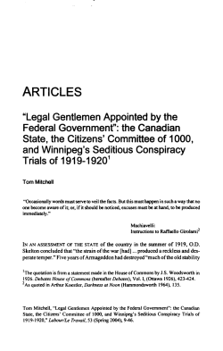the Canadian State, the Citizens` Committee of