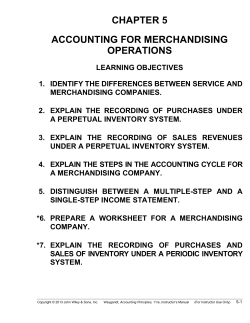 chapter 5 accounting for merchandising operations