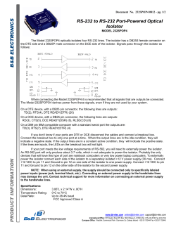 232SPOP4 - Datasheet - RS-232 to RS-232 Port