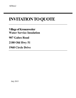invitation to quote - Village of Kronenwetter