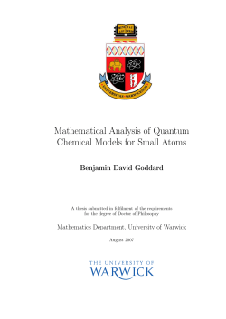 Mathematical Analysis of Quantum Chemical Models for Small Atoms