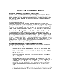 Foundational Aspects of Charter Cities