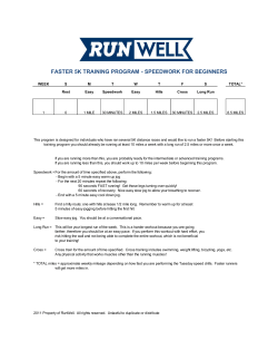 faster 5k training program - speedwork for beginners
