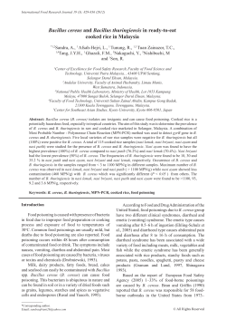 Bacillus cereus and Bacillus thuringiensis in ready-to