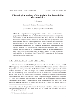 Climatological analysis of the Adriatic Sea thermohaline