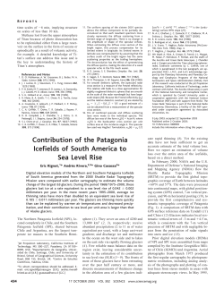 Contribution of the Patagonia Icefields of South America