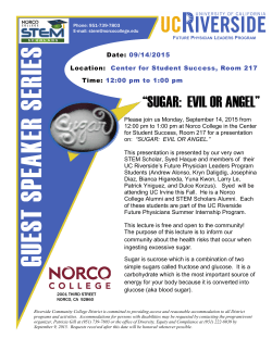 Sugar: Evil or Angel (UCR Future Physician
