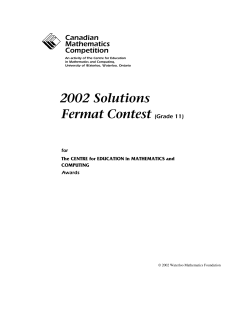 2002 - CEMC - University of Waterloo