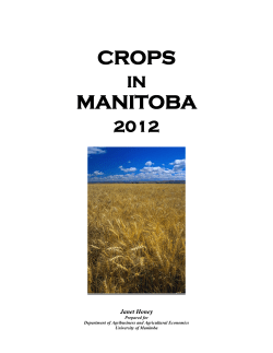 Crops in Manitoba 2012 - University of Manitoba