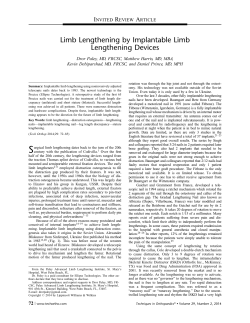 Limb Lengthening by Implantable Limb Lengthening