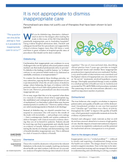 It is not appropriate to dismiss inappropriate care