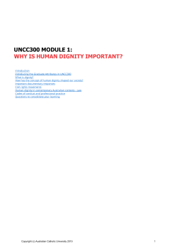 Module 1: Why is human diginity important?