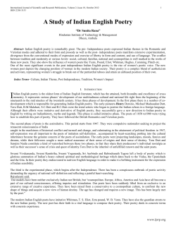 A Study of Indian English Poetry - International Journal of Scientific