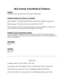 MLA Format: Parenthetical Citations