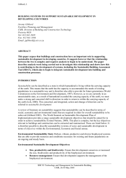 BUILDING SYSTEMS TO SUPPORT