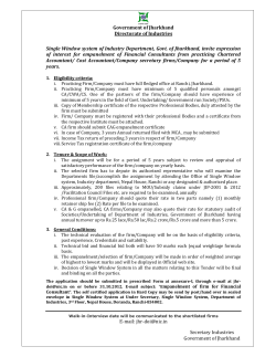 Government of Jharkhand Directorate of Industries Single Window