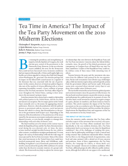 Tea Time in America? The Impact of the Tea Party Movement on the