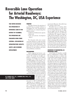 reversible lane operation for arterial roadways: The Washington, DC
