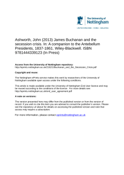 Ashworth, John (2013) James Buchanan and the secession