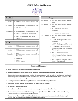 Infant Meal Pattern