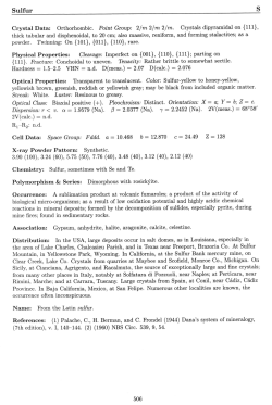 Sulfur S - Handbook of Mineralogy